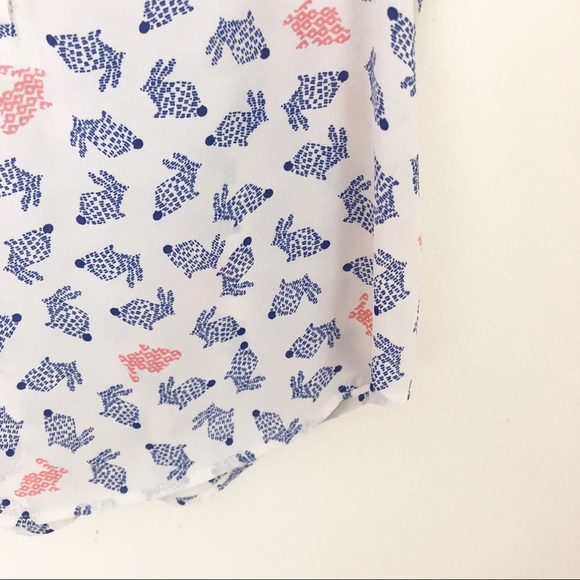 Anthropologie Maeve Bunny Print Popover Blouse - Picture 2 of 8